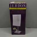 JERDON Lighted Tabletop Magnifying Mirror - LED Makeup Mirror with 5X Magnification in Nickel Finish - Model JRT910NL