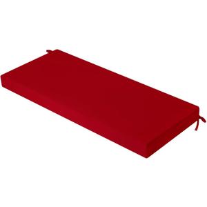 idee-home Outdoor Bench Cushion Waterproof, Bench Cushions for Outdoor Furniture, Patio Porch Swing Replacement Seat Pad with Ties for Garden Backyard, 36 x 18 Inch (Lipstick Red)