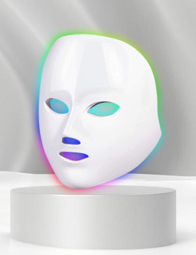 Red Light Mask for Face, 7 Custom Modes with Infrared, 850nm Infrared & Red Light Masks, Portable with Timer for Home Use