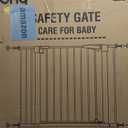 keny 29.7"-46" Baby Gate for Stairs, Auto Close Dog Gates for Doorways, Pressured Mounted No Drilling Pet Gate Extra Wide, One-Hand Opening Dual Lock Stair Gate, Indoor Kids Necessities, Black