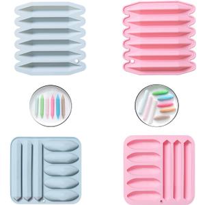 Crayon Molds Silicone Oven Safe - 4 Pack Assorted 3D Reusable Triangular Silicone Mold for Wax Crayons, Candles & Chocolate Making