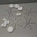 Alpine Corporation 24" Tall Indoor/Outdoor Hanging Snowflake Decoration with 102 LED Lights, Winter Ornament Christmas Holiday Decor