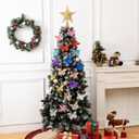 15 PCS Glitter Christmas Tree Butterfly Ornaments, Hollow Butterfly Christmas Decorations with Clips, Artificial Butterfly Ornaments Decoration for Christmas Tree, DIY Xmas Wreath Decor - Pink