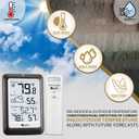 Indoor Outdoor Thermometer Wireless Weather Station, Temperature Humidity Monitor Battery Powered Inside Outside Thermometers with 330ft Range Remote Sensor and Backlight DisplayMetal Black
