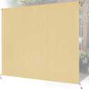 8'W x 8'H Sesame Patio Shades Roll up Outdoor Roller Shade Crank Wand Blind Cordless, 90% UV Blocking & Privacy Protection for Porch|Gazebo|Pergola|Backyard (2 Splicing Tube, 1 Fabric), 96"W x 96"H