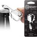 Geekey Keychain Multitool  EDC Tool with 16+ Functions | Small Bottle Opener keychain with Screwdriver, Wrench, and Box Cutter for Travel, Outdoor, and Everyday Use  TSA Safe