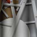 Linon Zeke White 24" Counter Stool with Round Seat