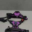 PHOEPET Reflective Dog Harness Large Breed Adjustable No Pull Vest with Handle 2 Metal Rings 3 Buckles [Easy to Put on & Take Off](L, Purple)