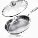 Titanium Pan - 12 Inch Non Stick Titanium Skillet for Cooking | Durable Scratch-Resistant Cookware, Hammered Frying Pan with Lid | Safe for Oven, Induction & All Cooktops