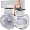 Hands Free Breast Pump Wearable MY-376 - Strong Suction & Low Noise Wearable Breastfeeding Pump with 3 Mode &9 Levels, Portable Electric Breast Pump - 24mm Flange, 2 Pack (White)