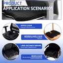 Air Fiber Seat Cushion for Office Chair, Breathable U-Shape Tailbone Relief Cushion for Desk Chair, Washable Ergonomic Chair Pad for Driving & Gaming, Cooling Mesh Back Support(Black, 13.8*17.7)