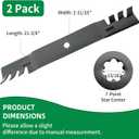 GX22151 Gator Mulching Mower Blades Compatible with John Dee re 42'' Cut Deck, GY20850 Replacement Blades Fit for John Dee re 102 125 135 D100 D105 D130 Lawn Tractor, Replace AM141033 AM137328, 2 Pack