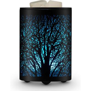 Fragrance Electric Wax Melts Warmer with 7 Colors LED Changing Light Metal Tree Scent Oil Candle Burner for Home Decor