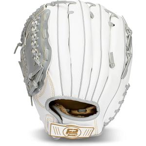 Franklin Sports Fastpitch Softball Glove - Field Master Fastpitch + Softball Mitt - Womens + Girls - White + Grey (White, S)