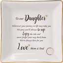 HOME SMILE Engagement Wedding Gifts for Daughter From Parents,Daughter Ringt Dish Jewelry Tray-Birthday,Valentine Christmas Gifts for Daughter From Mom and Dad