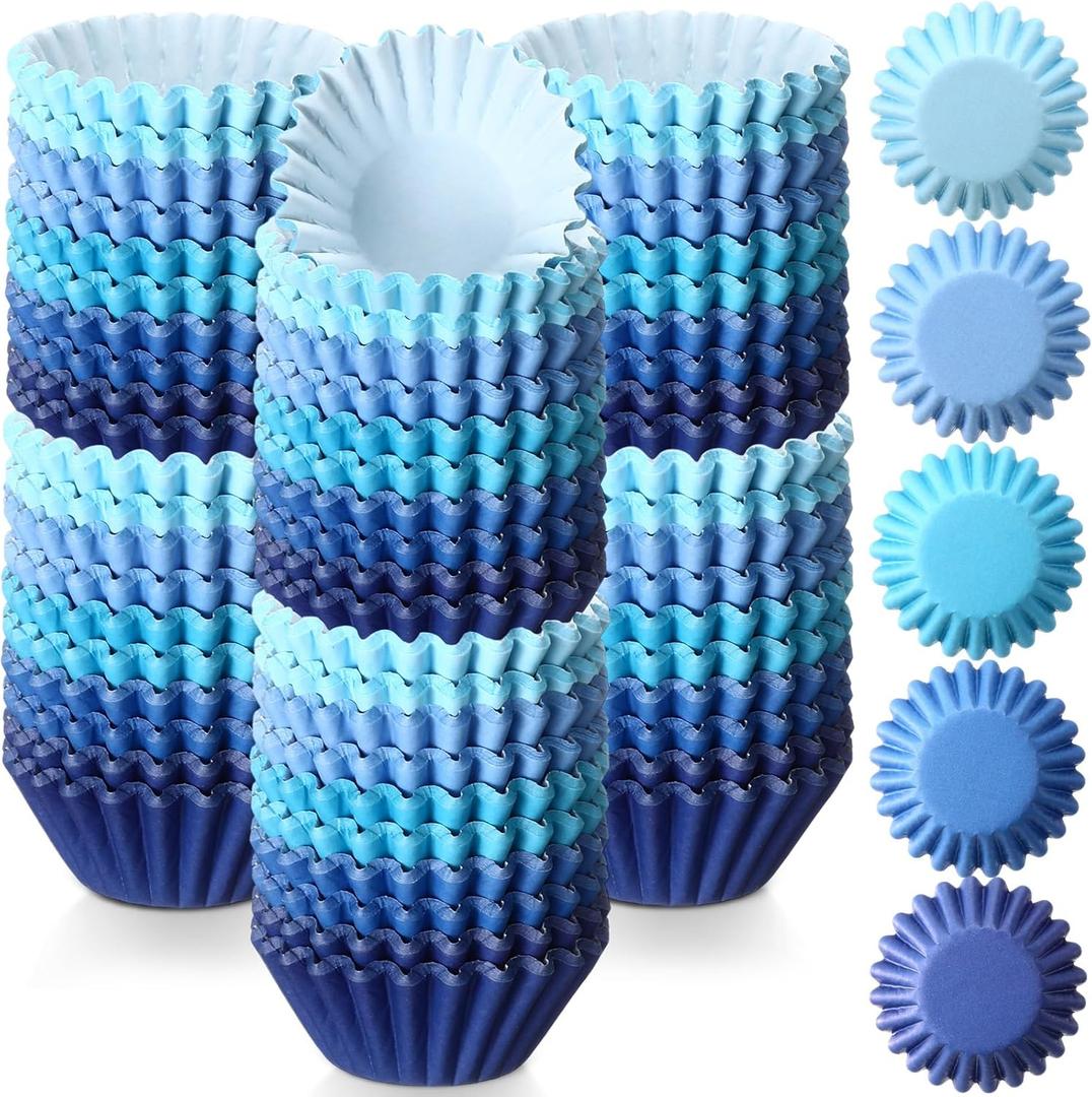 Zonon 1000 Counts Cupcake Liners for Baking Liners Paper Cupcake Wrappers Bulk Cup Cake Cases Muffin Baking Paper Cups for Candy Cooking(Blue,1.18 Inch-Mini Size)