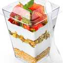 200 Pack 5 oz Plastic Dessert Cups with Lids and Spoons Plastic Parfait Cups for Appetizer and Desserts be it, Mousse, Tiramisu, Pudding, or salads - Perfect for Parties