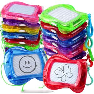 16 Pack Mini Magnetic Drawing Board for Kid(6 Colors), Erasable Doodle Sketch and Writing Pad, Backpack Keychain Clip Doodle Drawing Boards, Birthday Party Favor for Boys and Girls, Colorful 