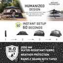 8 Person Instant Tent, Waterproof Pop Up Tents for Camping with Rainfly, 60 Seconds Easy Setup, Automatic Cabin Tent for Family Camping with Expandable Carry Bag & Upgraded Ventilation