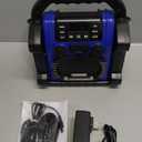 Radio Outdoor Speaker Bluetooth Wireless, IPX 66 Waterproof, 8000mAH Battery, Cell Phone Charging, Portable Job site Speaker with LED Lights,for Outdoor, Workshop, Garage (Blue)