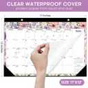 2 x Desk Calendar 2025-2026, 18 Months Calendar Runs until Dec 2026 - Large 17" x 12" Desktop/Wall Monthly Calendar for Home School, or Office - Vintage Floral