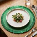 HDO 4 Pack Fringe Placemat Green