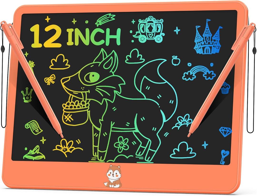Hockvill LCD Writing Tablet for Kids 12 Inch, Kids Learning Toys Drawing Pad for Girls Boys, Doodle Board for Toddlers 3 4 5 6 7 8 Year Old Travel Essentials, Christmas Birthday Gift for Kids