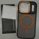 Magnetic 3 in 1 for iPhone 17 Pro Case, [Omni-Directional Protection] with 1x Screen Protector + 1x Camera Cover, [Seamless Work with Magsafe] Shockproof Slim Thin Case for iPhone 17 Pro Cosmic Orange