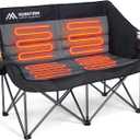 Huskfirm Heated Double Camping Chair, Heated Camping Chair with 3 Adjustable Temperatures and 4 Heating Zones,Portable Heated Chairs Outdoor Sports Support 650lbsBattery Not Included