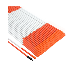Growsun Driveway Marker 48 inch Orange Fiberglass 5/16 inch Dia Snow Fence Reflective Plow Stakes for Yard Walkways Parking Lots Safety Rods Edge, 100 Pack