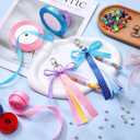 Zeyune 233 Pcs 20 Set DIY Bead Keychain Making Kits Bag Charm Beads Making Craft Ribbon Bow Key Chain Letter Alphabet Keychain Jewelry Accessories for Mothers Day Gifts Jewelry Make Party Favor (Multicolor)