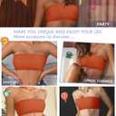Women's Sports Bandeau Causal Tube Top Bra Strapless Wireless Non-Slip Detachable Padded Seamless Stretchy Bralettes (Orange)