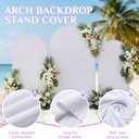 Toolterritary Set of 3 Metal Arch Backdrop Stand with Cover Set, (7.2FT, 6.6FT, 6FT Wedding Arch and Cover Set), Backdrop Arch for Party, Baby Shower, Birthday, and Graduation Ceremony