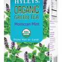 HYLEYS Organic Green Tea, Moroccan Mint Flavor - 25 Individually Wrapped Tea Bags - USDA Organic - Kosher & Vegan (EXP 02/28/29)