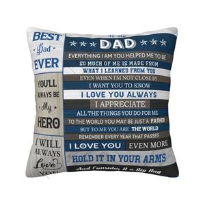 Paoeyty Father Gifts, Dad's Birthday Gifts Pillow Case 18"X18", Funny Dad Gift from Daughter Son, Father's Day Pillowcover, Best Dad Ever Gift Throw Pillow Cover, 2 Pack