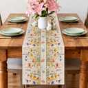 2 x Spring Table Runner 13x72 inch, Floral Spring Decor for Table, Party, Home - Farmhouse Floral Decroations