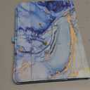 OKP Case for iPad 9th Generation 2021 / 8th Generation 2020/ 7th Gen 2019 10.2 inch Case with Multi-Angle Viewing PU Leather Flio Stand Cover with Pencil Holder & Pocket, Auto Sleep/Wake, Marble Blue