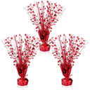 Crowye 3 Pieces Metallic Foil Spray Centerpiece Valentine's Day Table Decoration Party Star Burst Centerpieces Fall Table Decor for Birthday New Year 2026 Party Holiday(Red)