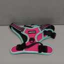 rabbitgoo Dog Harness No Pull with 2 Leash Clips, Adjustable Soft Padded, Reflective Oxford No Choke Pet Vest with Easy Control Handle for Large Dogs, Hot Pink & Turquoise, L