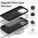 for iPhone 14 Pro Case Silicone,with [Full Camera Protection][Soft Anti-Scratch Microfiber Lining],Liquid Silicone Ultra Slim Shockproof Phone Case for Men Women Girls-Black