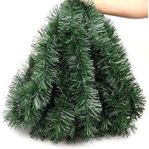50 Feet Christmas Garland Christmas Decor, Artificial Greenery Pine Garlands Xmas Decorations for Mantle Stairs Fireplace Home Holiday Party Soft Green Garland Christmas Decoration Indoor Outdoor