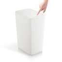 TIPGO Bathroom Trash Can with Lid, 4 Gallon / 15 Liter Small Garbage Can, Press Top Bin, Plastic Wastebasket with Pop-Up Lid for Bedroom, Living Room, Office (White)