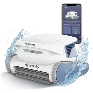 Poolmate Hydro 3S Cordless Robotic Pool Vacuum for Inground Pools, 4 Cleaning Modes, App Control, 300 Mins ECO Mode, Smart Navigation S-Path, 4.1L Large Filter Basket, Ideal for Aboveground Pools (Blue)