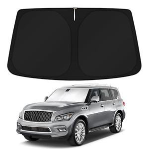 KUST Windshield Sun Shade for 2014-2024 Infiniti QX80 SUV Accessories Custom Fit Sunshade Sun Visor Protector Foldable Blocks UV Rays Keep Your Car Cooler