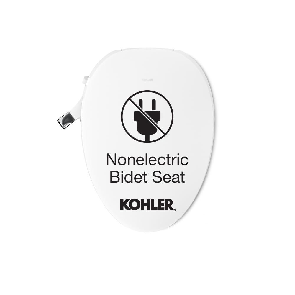 Kohler PureWash M300 Manual Elongated Bidet Toilet Seat, Chrome Handle, Quiet-Close Lid Prevents Slamming, Toilet Bidet, Easy Installation with Quick-Release Hinges, Self-Cleaning Wand