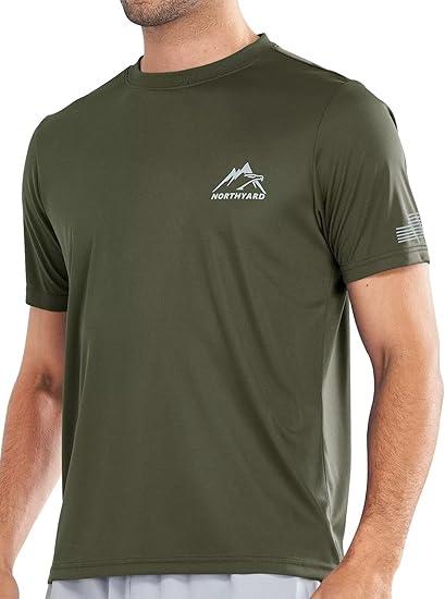 NORTHYARD Men's UPF 50+ Rash Guard T-Shirts Sun Protection UV Quick Dry Short Sleeve Shirts Lightweight Fishing Swim, 2XL