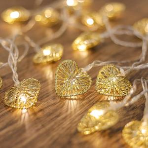 Cobus CozyHome Heart String Lights  23 FT & 20 Warm White LEDs | Indoor | Christmas Fairy Lights Engagement Wedding Decoration Table Decoration Fairy Lights (Stecker - 20 LEDs - 7 Meter)