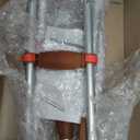 Loyoda Adjustable & Shock-Absorbing Crutch with Dual Height Adjustment, Under Arm Crutches for Adults & Kids 4'3" to 6'3"，Ergonomic Handle & Durable Rubber Tip for Maximum Comfort and Support