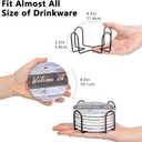 Bar Ceramic Cup Drink Coasters Set of 6 with Holder,Water Absorbent Round Monogram Cute Cool Morden Funny Unique,for Wine Bottle Table Desk Farmhouse Office (Multicolor)