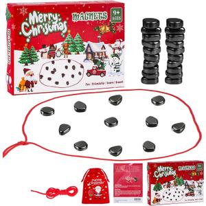 Christmas Family Game Magnetic Chess Game - Fun Tabletop Game, Strategy Game for Kids and Adults with Magnets, Fun Tabletop Multiplayer Chess for Family Party (Rope)